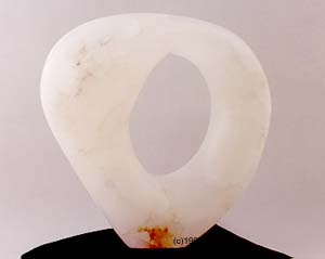 Needham alabaster standing ring sculpture