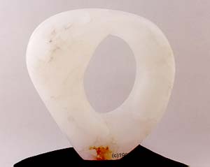 Needham alabaster standing ring sculpture